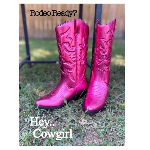 ON SALE! Glam Cowgirl Metallic Western Boots! - Picture 8 of 9